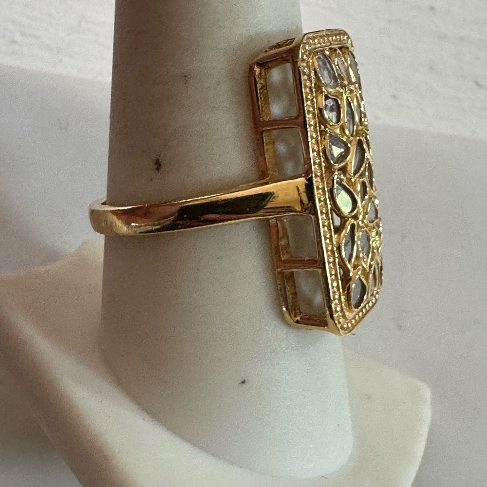 925 Diamond Rectangular Ring - image 5